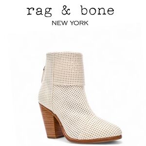 New Rag & Bone Trendy Western/Coast Cowgirl Leather Perforated "Newbury Booties